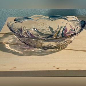 Vintage Mikasa Savoir Vivre Key Largo Tropical Fish oval glass bowl